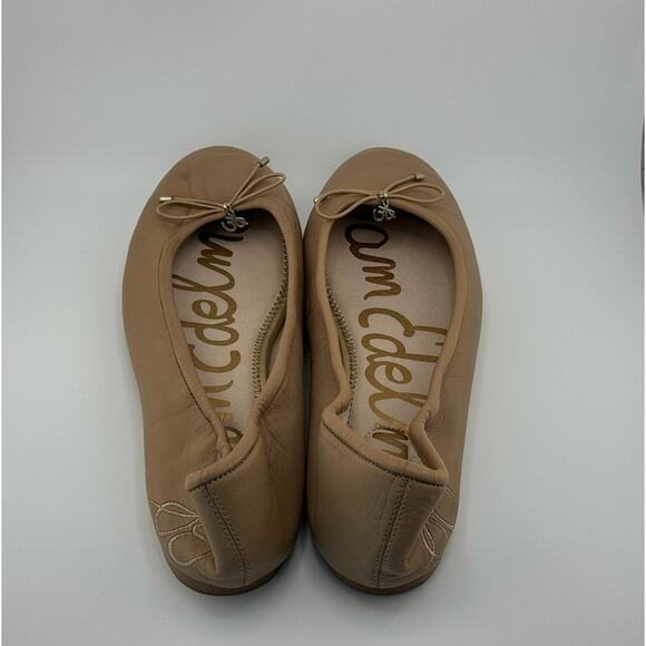 EUC Sam Edelman Felicia Round Toe Slip‎ On Leather Tan Ballet Flats - Picture 9 of 16
